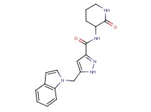 5-(1H-indol-1-ylmethyl)-N-(2-oxopiperidin-3-yl)-1H-pyrazole-3-carboxamide