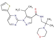 5-isopropyl-N-[2-methyl-2-(4-morpholinyl)propyl]-1-[4-(2-thienyl)-2-pyrimidinyl]-1H-pyrazole-4-carboxamide