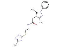 2-(3,5-dimethyl-1-phenyl-1H-pyrazol-4-yl)-N-{2-[(3-methyl-1H-1,2,4-triazol-5-yl)thio]ethyl}acetamide