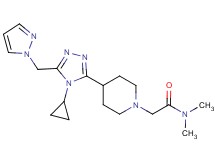 2-{4-[4-cyclopropyl-5-(1H-pyrazol-1-ylmethyl)-4H-1,2,4-triazol-3-yl]piperidin-1-yl}-N,N-dimethylacetamide