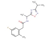2-(5-fluoro-2-methylphenyl)-N-[1-(3-isopropyl-1,2,4-oxadiazol-5-yl)ethyl]acetamide