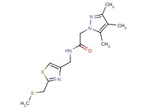 N-({2-[(methylthio)methyl]-1,3-thiazol-4-yl}methyl)-2-(3,4,5-trimethyl-1H-pyrazol-1-yl)acetamide