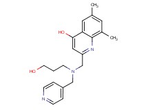 2-{[(3-hydroxypropyl)(pyridin-4-ylmethyl)amino]methyl}-6,8-dimethylquinolin-4-ol