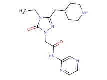 2-[4-ethyl-5-oxo-3-(piperidin-4-ylmethyl)-4,5-dihydro-1H-1,2,4-triazol-1-yl]-N-pyrazin-2-ylacetamide