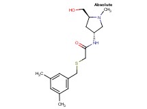 2-[(3,5-dimethylbenzyl)thio]-N-[(3R,5S)-5-(hydroxymethyl)-1-methylpyrrolidin-3-yl]acetamide