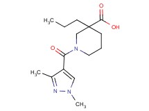 1-[(1,3-dimethyl-1H-pyrazol-4-yl)carbonyl]-3-propylpiperidine-3-carboxylic acid