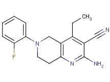 2-amino-4-ethyl-6-(2-fluorophenyl)-5,6,7,8-tetrahydro-1,6-naphthyridine-3-carbonitrile