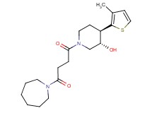 (3S*,4R*)-1-(4-azepan-1-yl-4-oxobutanoyl)-4-(3-methyl-2-thienyl)piperidin-3-ol