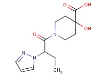 4-hydroxy-1-[2-(1H-pyrazol-1-yl)butanoyl]piperidine-4-carboxylic acid