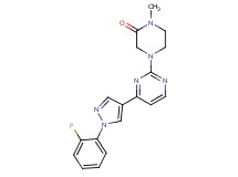 4-{4-[1-(2-fluorophenyl)-1H-pyrazol-4-yl]pyrimidin-2-yl}-1-methylpiperazin-2-one