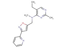 5-ethyl-N,2-dimethyl-N-[(3-pyridin-2-ylisoxazol-5-yl)methyl]pyrimidin-4-amine
