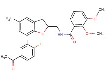 N-{[7-(5-acetyl-2-fluorophenyl)-5-methyl-2,3-dihydro-1-benzofuran-2-yl]methyl}-2,3-dimethoxybenzamide