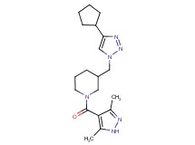 3-[(4-cyclopentyl-1H-1,2,3-triazol-1-yl)methyl]-1-[(3,5-dimethyl-1H-pyrazol-4-yl)carbonyl]piperidine