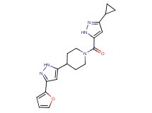 1-[(3-cyclopropyl-1H-pyrazol-5-yl)carbonyl]-4-[3-(2-furyl)-1H-pyrazol-5-yl]piperidine