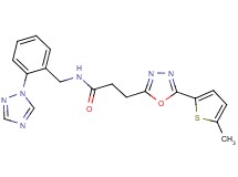 3-[5-(5-methyl-2-thienyl)-1,3,4-oxadiazol-2-yl]-N-[2-(1H-1,2,4-triazol-1-yl)benzyl]propanamide