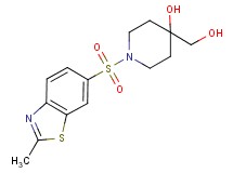 4-(hydroxymethyl)-1-[(2-methyl-1,3-benzothiazol-6-yl)sulfonyl]piperidin-4-ol