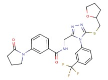3-(2-oxo-1-pyrrolidinyl)-N-({5-[(tetrahydro-2-furanylmethyl)thio]-4-[3-(trifluoromethyl)phenyl]-4H-1,2,4-triazol-3-yl}methyl)benzamide