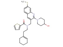 N-[2-(1-cyclohexen-1-yl)ethyl]-N-{[2-(4-hydroxy-1-piperidinyl)-7-(methylthio)-3-quinolinyl]methyl}-2-thiophenecarboxamide