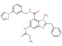 2-benzyl-1-methyl-5-(propionylamino)-N-[3-(1H-pyrazol-1-yl)benzyl]-1H-benzimidazole-7-carboxamide
