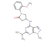 4-[(6-isopropyl-1-methyl-1H-pyrazolo[3,4-d]pyrimidin-4-yl)amino]-1-(2-methoxyphenyl)-2-pyrrolidinone