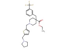 ethyl 1-{[5-(1-pyrrolidinylmethyl)-2-thienyl]methyl}-4-[3-(trifluoromethyl)benzyl]-4-piperidinecarboxylate