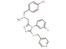 4-{[({4-(3-chlorophenyl)-5-[(4-pyridinylmethyl)thio]-4H-1,2,4-triazol-3-yl}methyl)(methyl)amino]methyl}phenol