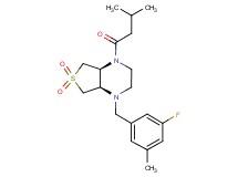 (4aS*,7aR*)-1-(3-fluoro-5-methylbenzyl)-4-(3-methylbutanoyl)octahydrothieno[3,4-b]pyrazine 6,6-dioxide