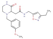 N-[(3-ethyl-5-isoxazolyl)methyl]-2-[1-(3-methoxybenzyl)-3-oxo-2-piperazinyl]acetamide