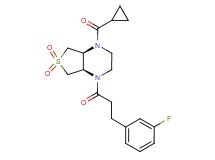 (4aR*,7aS*)-1-(cyclopropylcarbonyl)-4-[3-(3-fluorophenyl)propanoyl]octahydrothieno[3,4-b]pyrazine 6,6-dioxide