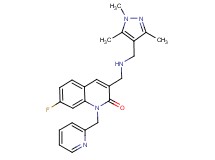 7-fluoro-1-(2-pyridinylmethyl)-3-({[(1,3,5-trimethyl-1H-pyrazol-4-yl)methyl]amino}methyl)-2(1H)-quinolinone