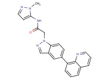 N-(1-methyl-1H-pyrazol-5-yl)-2-(5-quinolin-8-yl-1H-indazol-1-yl)acetamide