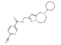 6-cyano-N-[(5-cyclohexyl-5,6,7,8-tetrahydro-4H-pyrazolo[1,5-a][1,4]diazepin-2-yl)methyl]nicotinamide