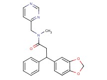 3-(1,3-benzodioxol-5-yl)-N-methyl-3-phenyl-N-(4-pyrimidinylmethyl)propanamide