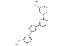 4-[1-(3-methoxyphenyl)-1H-pyrazol-4-yl]-2-(3-methoxy-1-piperidinyl)pyrimidine