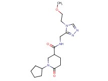 1-cyclopentyl-N-{[4-(2-methoxyethyl)-4H-1,2,4-triazol-3-yl]methyl}-6-oxo-3-piperidinecarboxamide