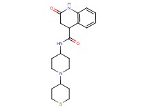 2-oxo-N-[1-(tetrahydro-2H-thiopyran-4-yl)piperidin-4-yl]-1,2,3,4-tetrahydroquinoline-4-carboxamide