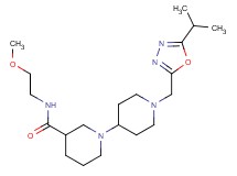 1'-[(5-isopropyl-1,3,4-oxadiazol-2-yl)methyl]-N-(2-methoxyethyl)-1,4'-bipiperidine-3-carboxamide
