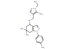 N-[(1-ethyl-5-methyl-1H-pyrazol-4-yl)methyl]-6,6-dimethyl-1-(4-methylphenyl)-4,5,6,7-tetrahydro-1H-indazol-4-amine