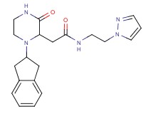 2-[1-(2,3-dihydro-1H-inden-2-yl)-3-oxo-2-piperazinyl]-N-[2-(1H-pyrazol-1-yl)ethyl]acetamide