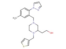 2-[4-[5-methyl-2-(1H-pyrazol-1-yl)benzyl]-1-(3-thienylmethyl)-2-piperazinyl]ethanol