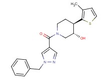 (3S*,4R*)-1-[(1-benzyl-1H-pyrazol-4-yl)carbonyl]-4-(3-methyl-2-thienyl)piperidin-3-ol