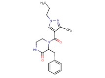 3-benzyl-4-[(3-methyl-1-propyl-1H-pyrazol-4-yl)carbonyl]-2-piperazinone