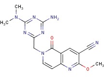 6-{[4-amino-6-(dimethylamino)-1,3,5-triazin-2-yl]methyl}-2-methoxy-5-oxo-5,6-dihydro-1,6-naphthyridine-3-carbonitrile