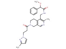 2-methoxy-N-({3-methyl-7-[3-(3-methyl-1H-pyrazol-1-yl)propanoyl]-5,6,7,8-tetrahydro-2,7-naphthyridin-4-yl}methyl)-2-phenylacetamide