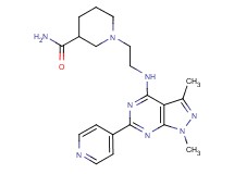 1-(2-{[1,3-dimethyl-6-(4-pyridinyl)-1H-pyrazolo[3,4-d]pyrimidin-4-yl]amino}ethyl)-3-piperidinecarboxamide