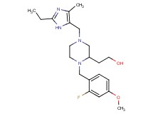 2-[4-[(2-ethyl-4-methyl-1H-imidazol-5-yl)methyl]-1-(2-fluoro-4-methoxybenzyl)-2-piperazinyl]ethanol