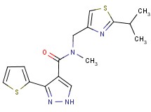 N-[(2-isopropyl-1,3-thiazol-4-yl)methyl]-N-methyl-3-(2-thienyl)-1H-pyrazole-4-carboxamide
