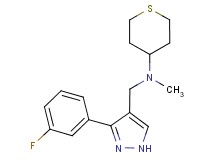 N-{[3-(3-fluorophenyl)-1H-pyrazol-4-yl]methyl}-N-methyltetrahydro-2H-thiopyran-4-amine
