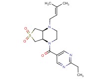 (4aS*,7aR*)-1-[(2-ethyl-5-pyrimidinyl)carbonyl]-4-(3-methyl-2-buten-1-yl)octahydrothieno[3,4-b]pyrazine 6,6-dioxide