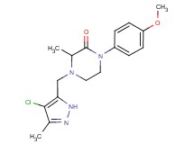 4-[(4-chloro-3-methyl-1H-pyrazol-5-yl)methyl]-1-(4-methoxyphenyl)-3-methylpiperazin-2-one